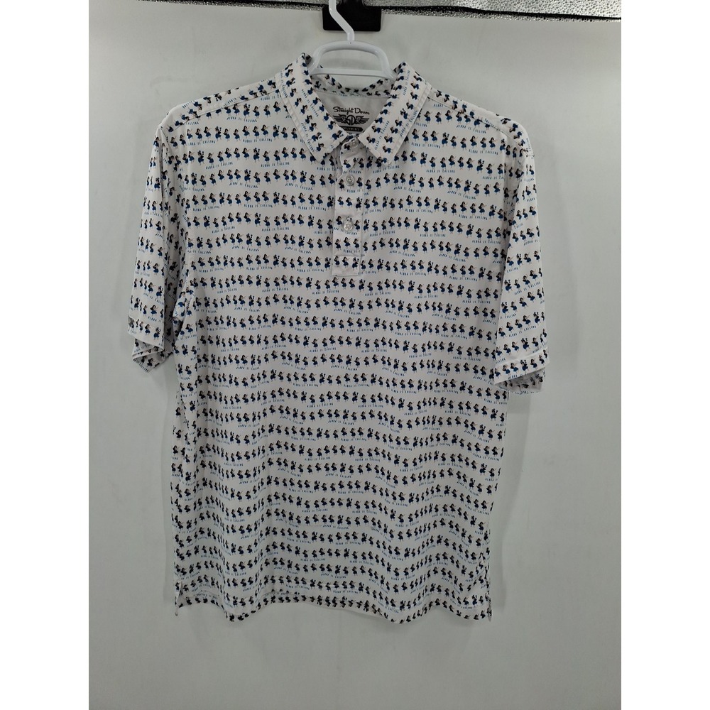Straight‎ Down Performance Polo Shirt Hawaiian Luau Dancer Mens XL